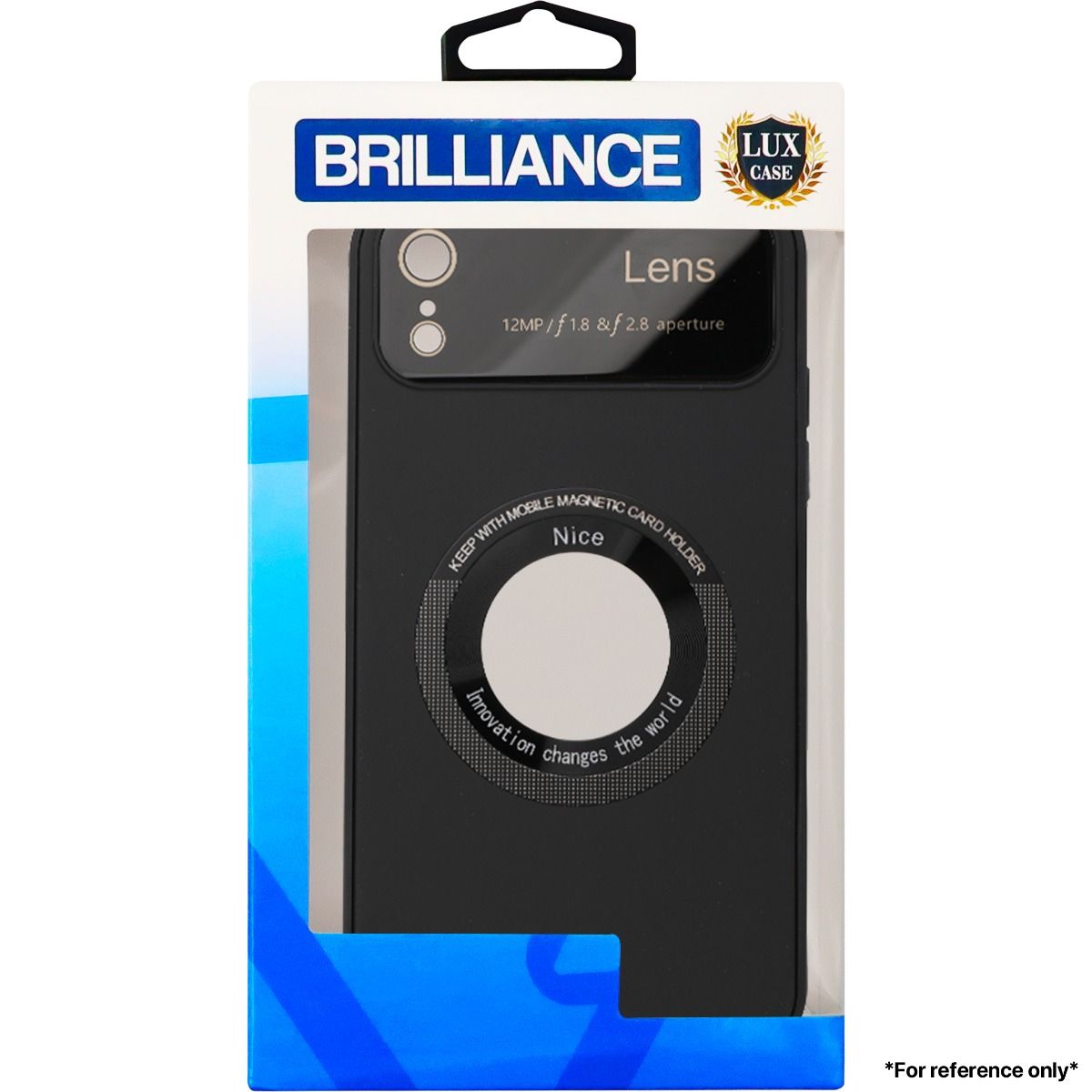 Brilliance LUX For iPhone 12 Pro Magnetic Big Displayed with Camera Lens Black