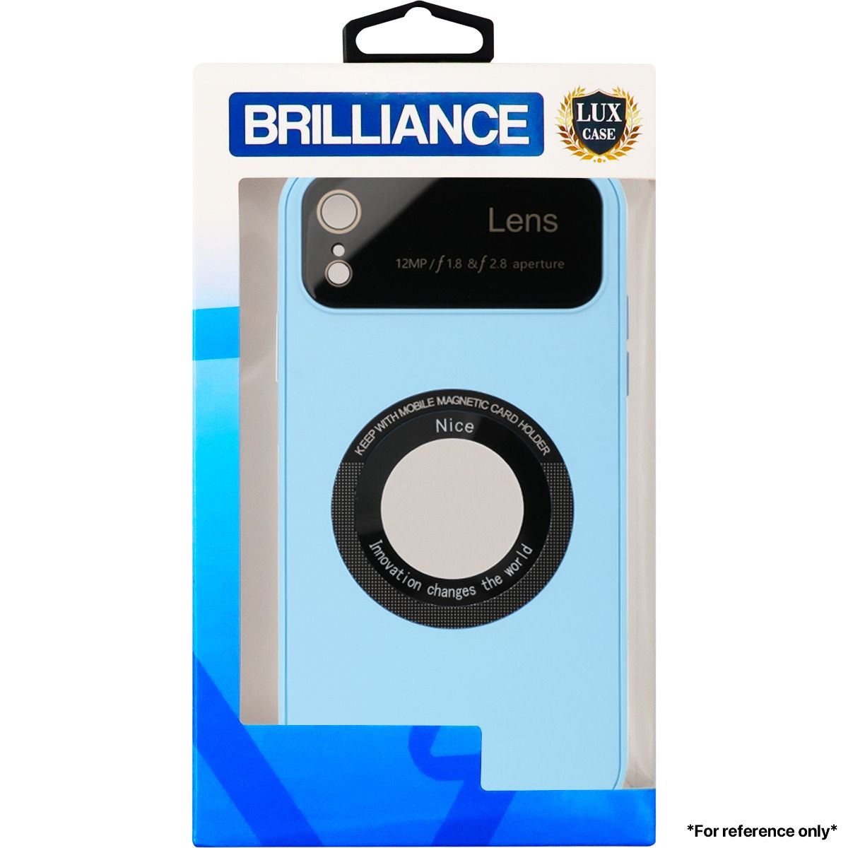Brilliance LUX For iPhone 12 Pro Magnetic Big Displayed with Camera Lens Blue