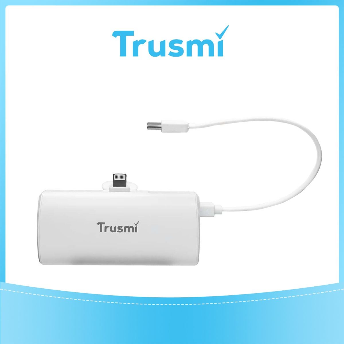 TRUSMI Pocket Base with Built-In Cable Power Bank White PB16-02 5V 2.1A (5000mAh)