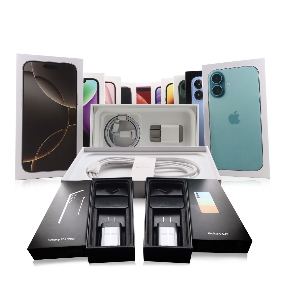 IPHONE 14 SERIES / SAMSUNG S23 SERIES & DOWN KITTING - ACCESSORIES IN THE BOX