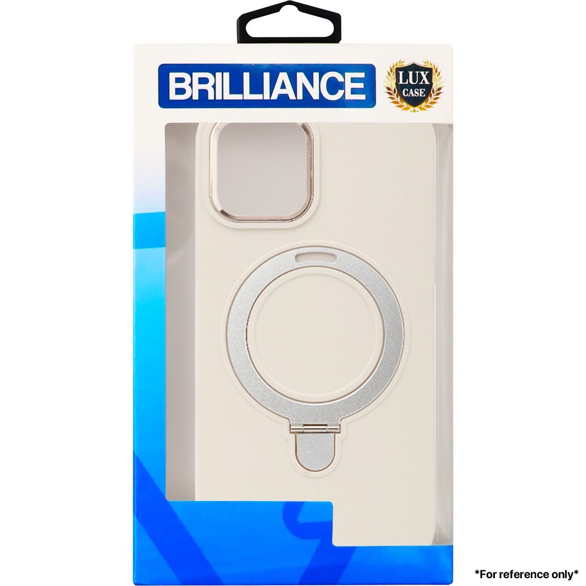Brilliance LUX For iPhone 14 Real liquid Silicona Case with Metal Magnetic Holder White