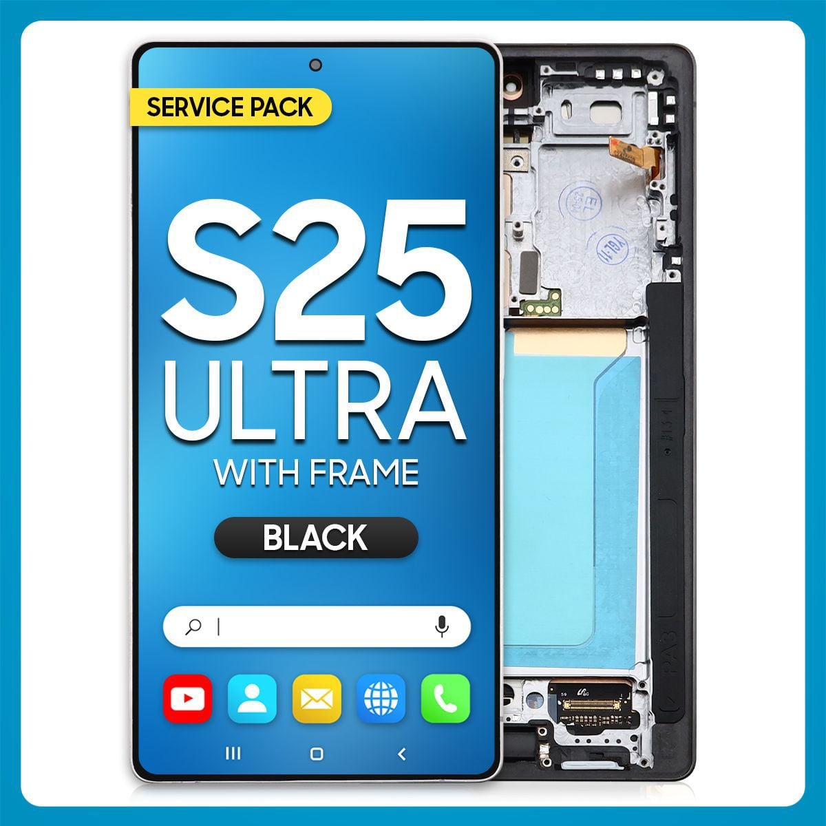 Samsung S25 Ultra LCD with Touch + Frame Jetblack SERVICE PACK