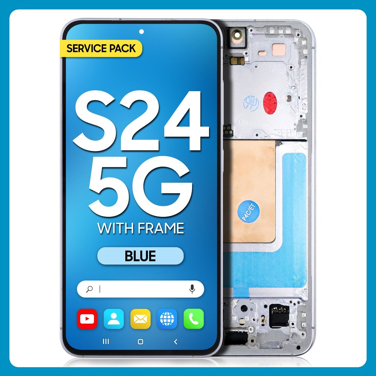 Samsung S24 LCD with Touch + Frame Blue Service Pack (Assembled)