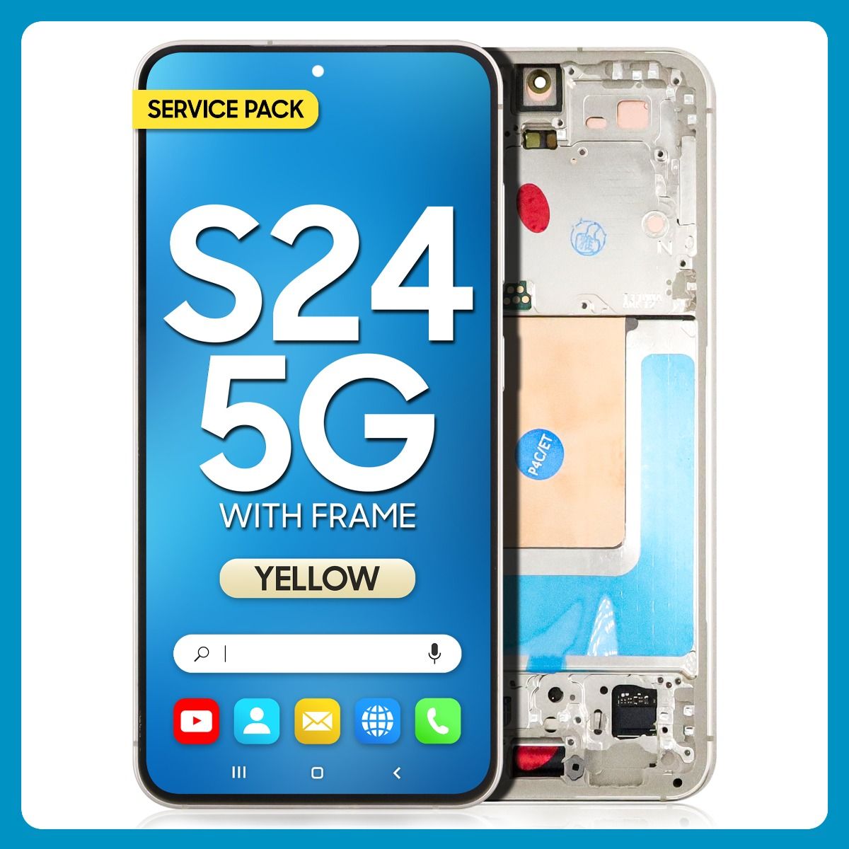 Samsung S24 LCD with Touch + Frame Yellow Service Pack (Assembled)