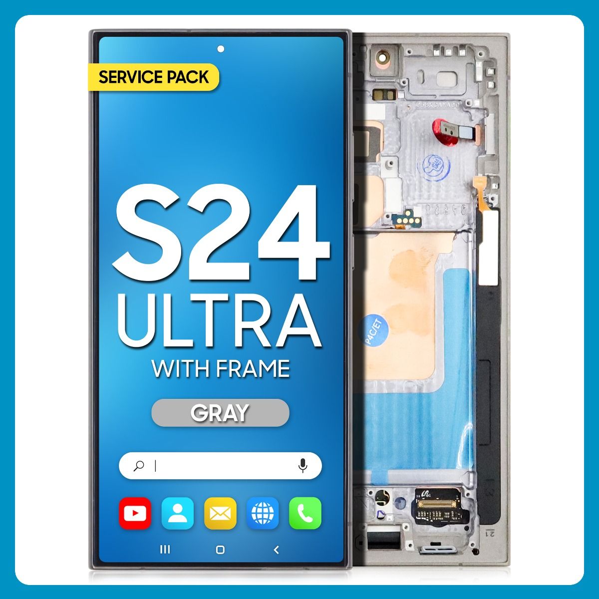 Samsung S24 Ultra LCD with Touch + Frame Titanium Gray Service Pack