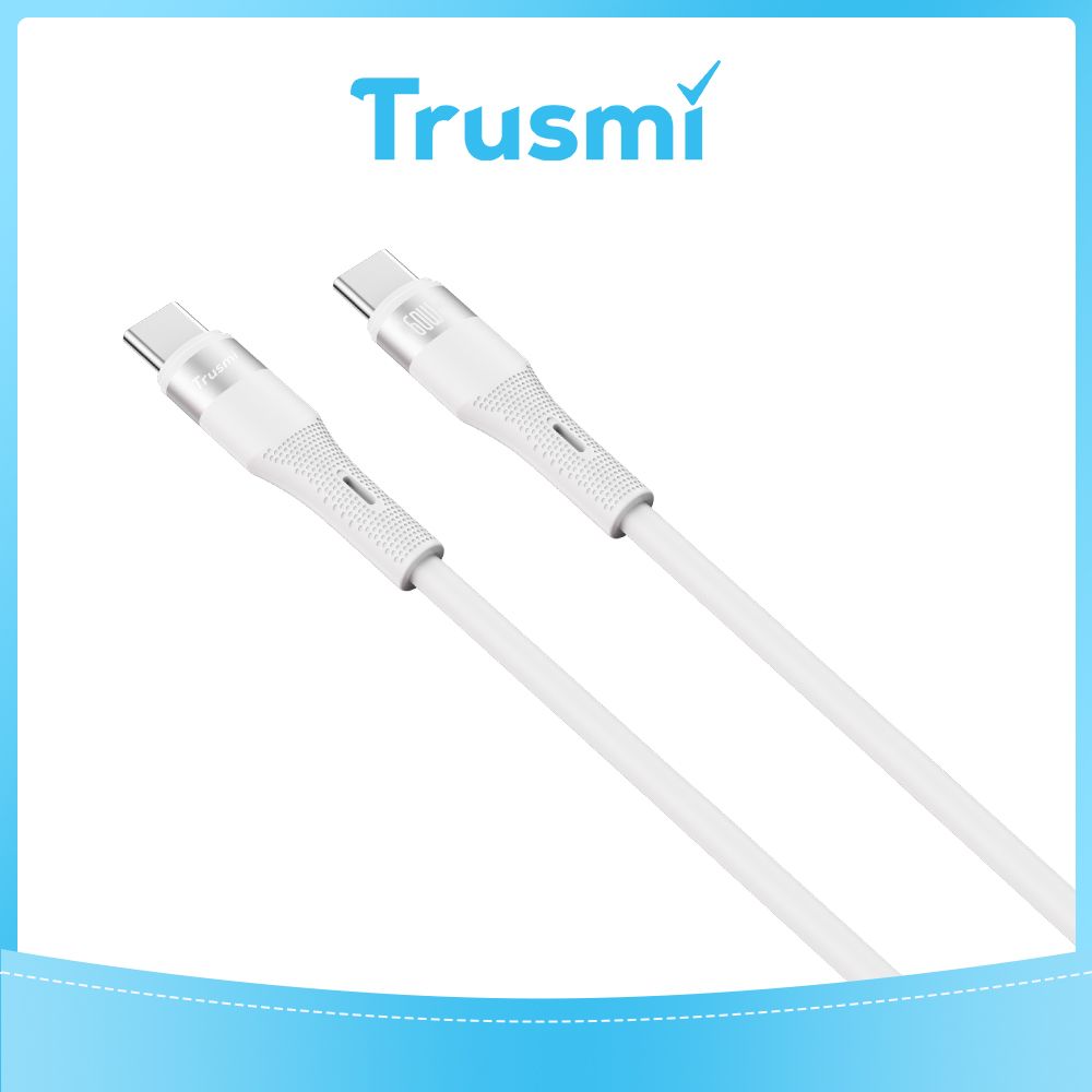 TRUSMI 60W Type C to Type C White Cable (1M)