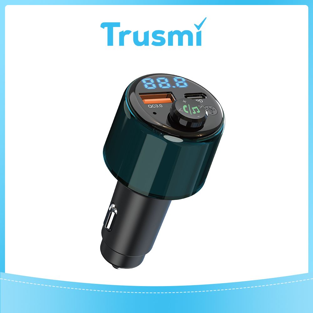 TRUSMI 48W USB & Type C Car Adapter with FM Transmitter