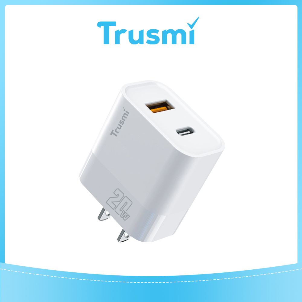 TRUSMI 20W Dual USB & Type-C Fast Charger