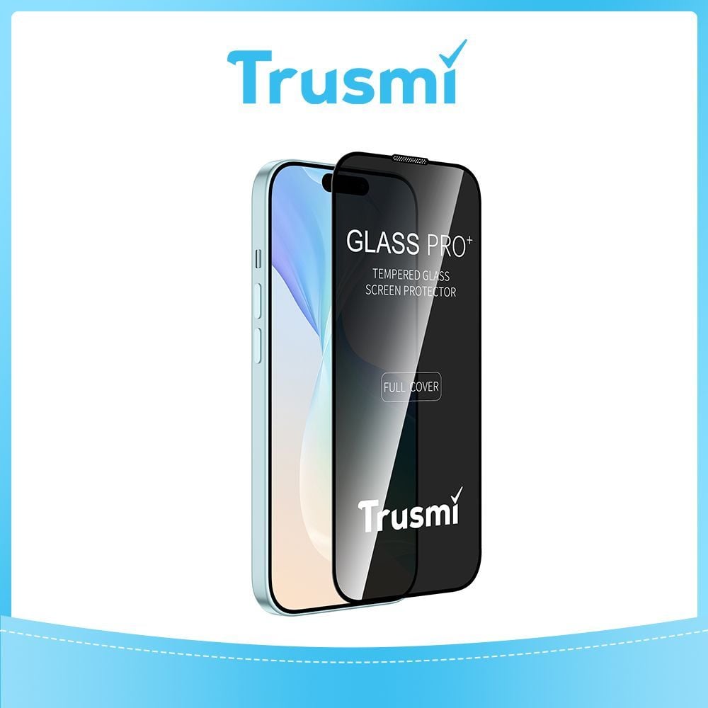 TRUSMI 3D Privacy Tempered Glass Screen Protector for iPhone 16 Plus