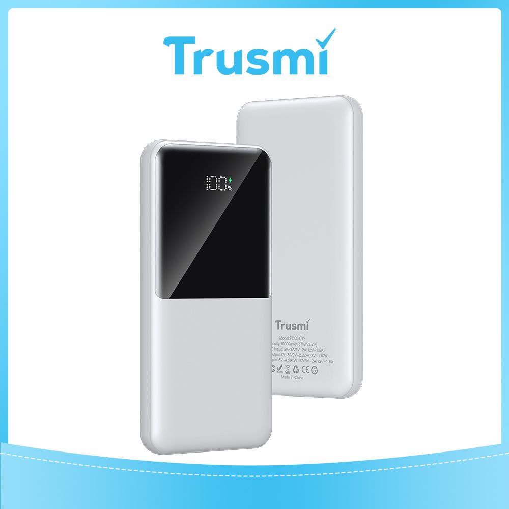 TRUSMI Power Bank White with Digital Display PB03-012 (22.5W) (10000mAh)