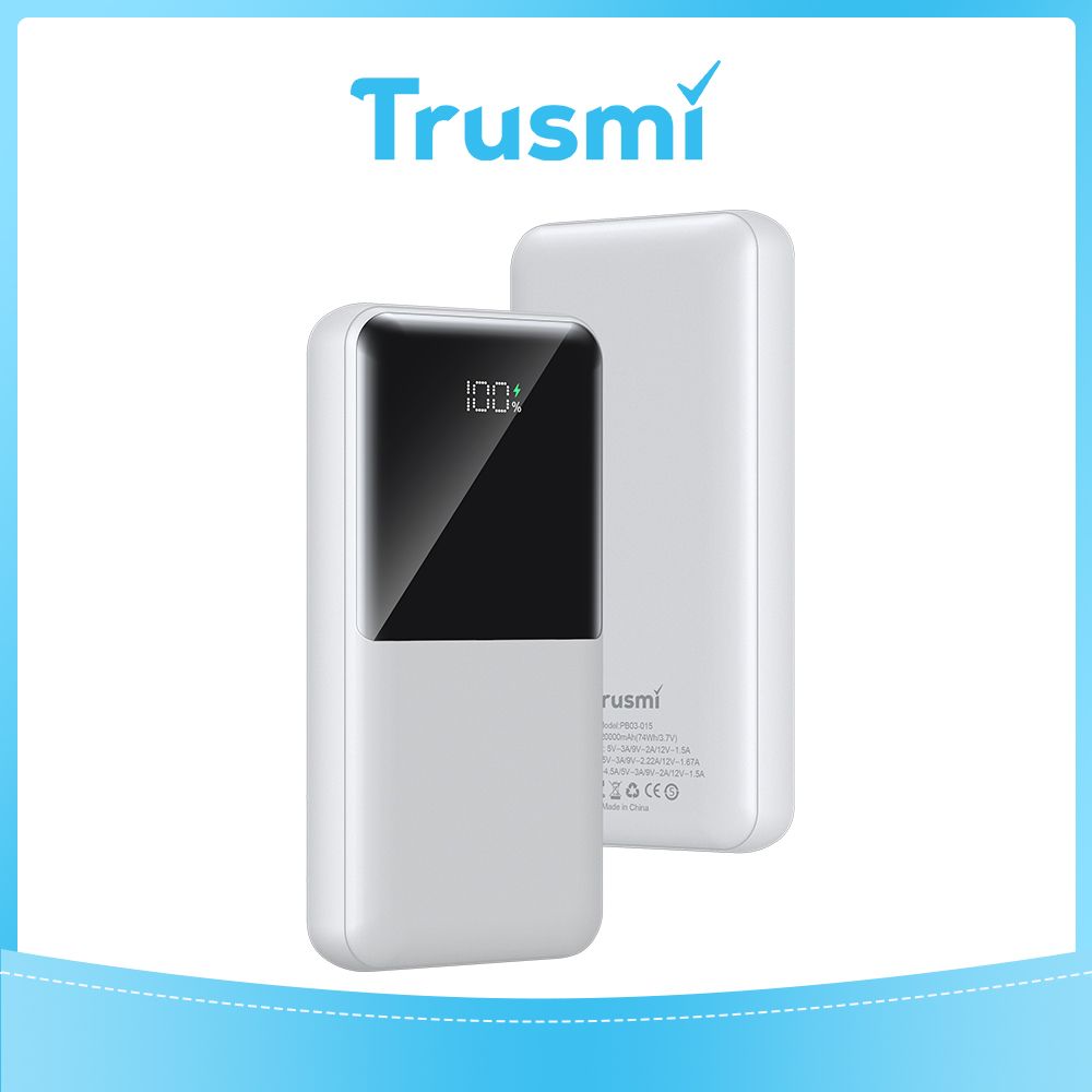 TRUSMI Power Bank White with Digital Display PB03-015 (22.5W) (20000mAh)