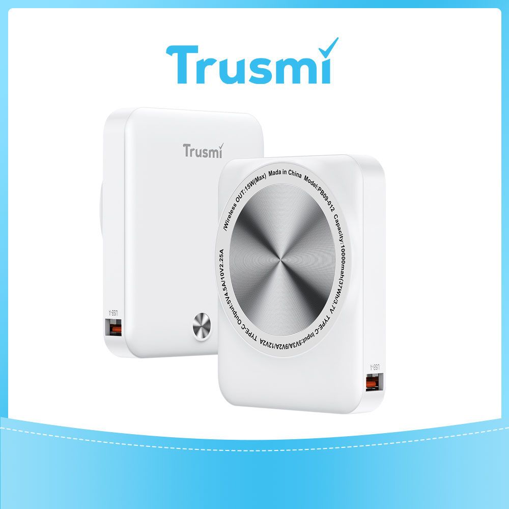 TRUSMI Wireless Ultra-Mini Power Bank White PB09-012 (22.5W) (10000mAh)