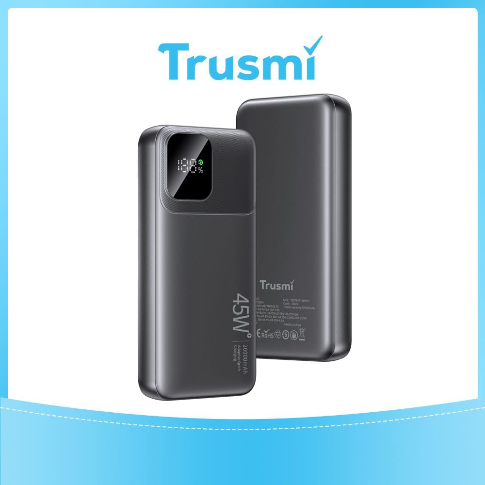TRUSMI 45W Digital Display Power Bank Black  PB14-011 (20000mAh)