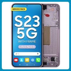Samsung S23 5G LCD with Touch + Frame After Market Soft OLED Lavender (ORIGINAL SIZE) (120 HZ)
