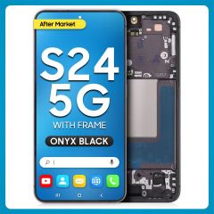 Samsung S24 LCD with Touch + Frame After Market Soft OLED Black (ORIGINAL SIZE) (120 HZ)