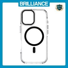 Brilliance LUX iPhone 17 Clear Magnetic Hybrid TPU + Acrylic Phone Case Black