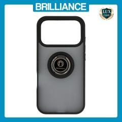 Brilliance LUX iPhone 17 Pro Hybrid Shell Anti-shock Ring Kickstand TPU Matte Case Black