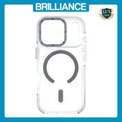 Brilliance LUX iPhone 17 Pro Clear Magnetic Hybrid TPU + Acrylic Phone Case Gray