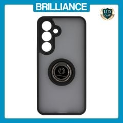 Brilliance LUX Samsung S25 Hybrid Shell Anti-shock Ring Kickstand TPU Matte Case Black