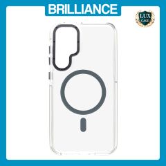 Brilliance LUX Samsung S25 Clear Magnetic Hybrid TPU + Acrylic Phone Case Gray