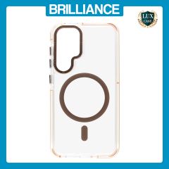 Brilliance LUX Samsung S25 Plus Clear Magnetic Hybrid TPU + Acrylic Phone Case Brown