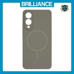 Brilliance LUX Samsung S25 Edge Magnetic Solid Silicone with Open-Area Camera Cutout Phone Case Gray Titanium