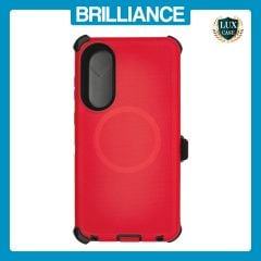 Brilliance HEAVY DUTY Samsung S25 Edge (Pro Series) + Magnetic Case Red + Black