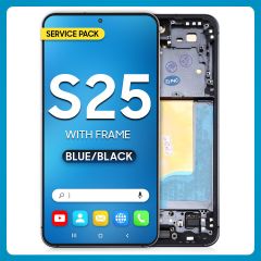 Samsung S25 LCD with Touch + Frame Blue Black SERVICE PACK