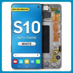 Samsung S10 LCD with Touch + Frame White (Refurbished)