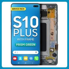 Samsung S10 Plus LCD with Touch + Frame Prism Green SERVICE PACK