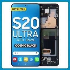 Samsung S20 Ultra 5G LCD with Touch + Frame Cosmic Black SERVICE PACK