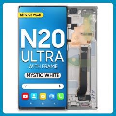 Samsung Note 20 Ultra LCD with Touch + Frame Mystic White SERVICE PACK