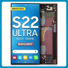 Samsung S22 Ultra 5G LCD with Touch + Frame Burgundy SERVICE PACK