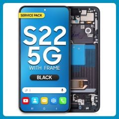Samsung S22 5G LCD with Touch + Frame Phantom Black SERVICE PACK