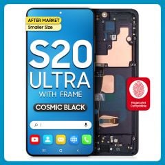 Samsung S20 Ultra 5G LCD with Touch + Frame After Market Cosmic Black (Smaller Size)