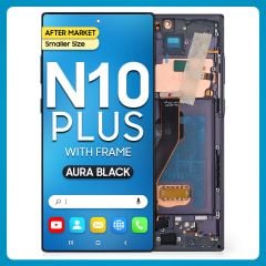 Samsung Note 10 Plus LCD With Touch + Frame After Market Aura Black (Smaller Size)