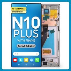 Samsung Note 10 Plus LCD With Touch + Frame After Market Aura Silver (Smaller Size)