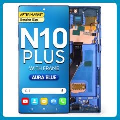 Samsung Note 10 Plus LCD With Touch + Frame After Market Aura Blue (Smaller Size)