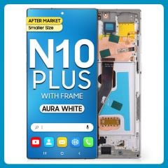 Samsung Note 10 Plus LCD With Touch + Frame After Market Aura White (Smaller Size)