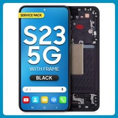 Samsung S23 5G LCD with Touch + Frame Phantom Black SERVICE PACK