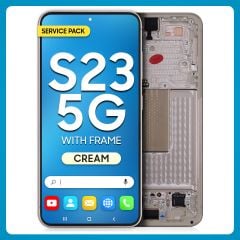 Samsung S23 5G LCD with Touch + Frame Cream SERVICE PACK