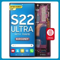 Samsung S22 Ultra 5G LCD with Touch + Frame After Market Burgundy  (BIG SIZE) 6.81'