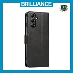 Brilliance LUX Samsung A54 5G Book Flip Soft PU Leather Wallet with Card Pockets Case Black