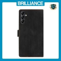 Brilliance LUX Samsung A15 5G Flip Premium PU Leather Wallet Business Style with Card Pockets Case Black