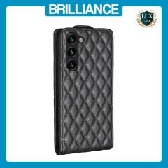 Brilliance LUX Samsung S23 Plus Flip PU Photo Frame Leather Up And Down Wallet with Card Pockets Case Black