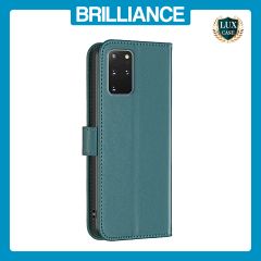 Brilliance LUX Samsung S20 Plus Flip Book PU Genuine Leather Detachable Strong Magnetic Wallet with Card Pockets Case Green