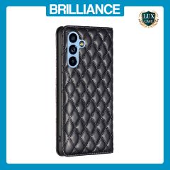 Brilliance LUX Samsung A54 5G Flip PU Leather Holder Slots Magnetic Wallet with Card Pockets Case Black