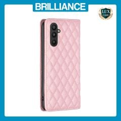 Brilliance LUX Samsung A25 5G Flip PU Leather Holder Slots Magnetic Wallet with Card Pockets Case Pink