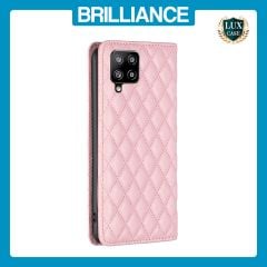 Brilliance LUX Samsung A42 5G Flip PU Leather Holder Slots Magnetic Wallet with Card Pockets Case Pink