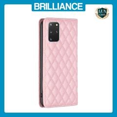 Brilliance LUX Samsung S20 Plus Flip PU Leather Holder Slots Magnetic Wallet with Card Pockets Case Pink
